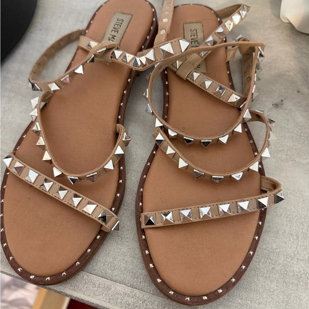 Steve Madden Brown Sandals with Silver Studs